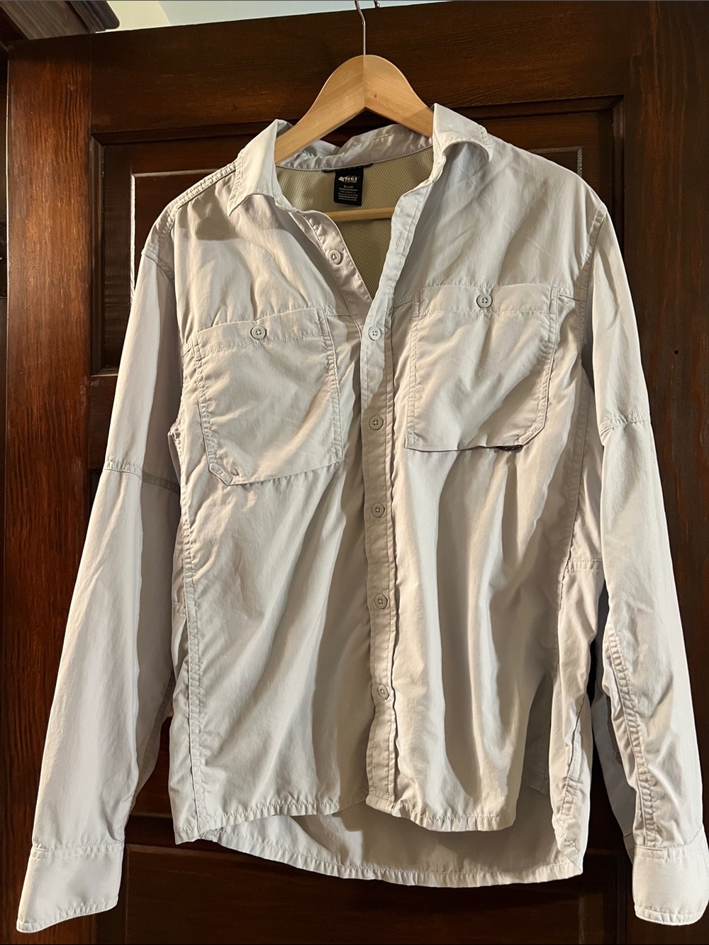 REI Hiking Blue Button-Up Utility Shirt